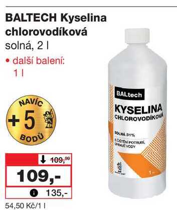 BALTECH Kyselina chlorovodíková solná, 2l