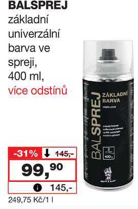 BALSPREJ základní univerzální barva ve spreji, 400 ml