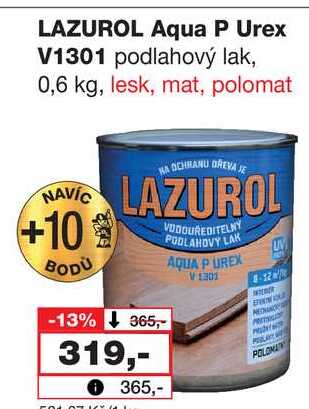 LAZUROL Aqua P Urex V1301 podlahový lak, 0,6 kg