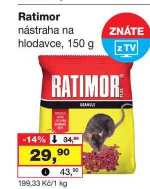 Ratimor nástraha na hlodavce, 150 g