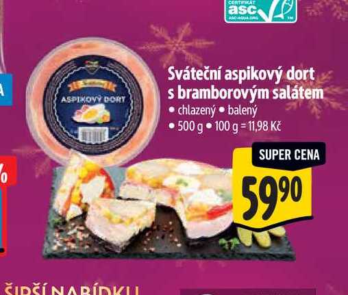 Sváteční aspikový dort s bramborovým salátem 500 g