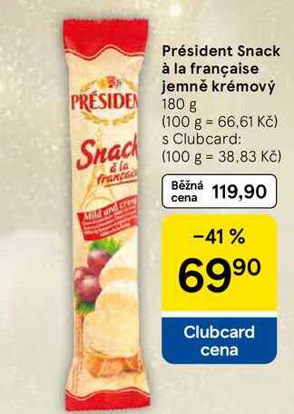 Président Snack à la française jemně krémový, 180 g