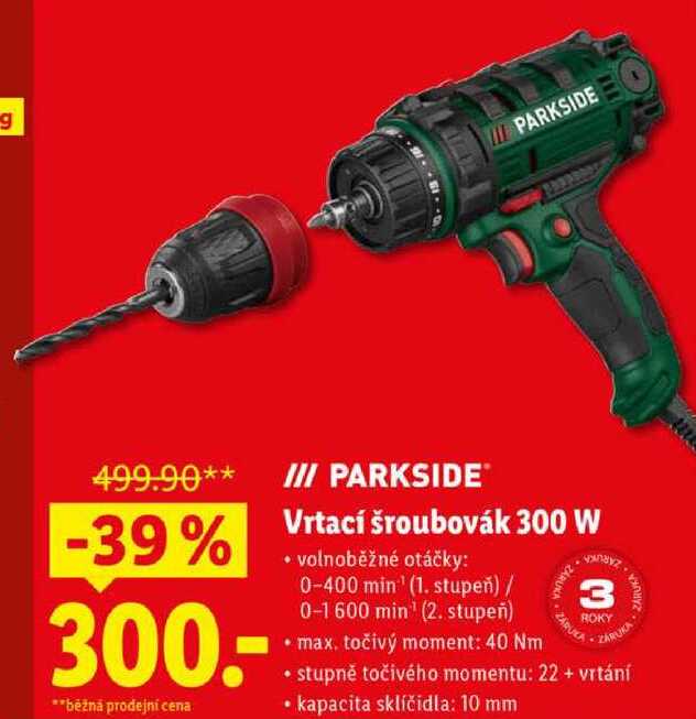 Vrtací šroubovák 300 W