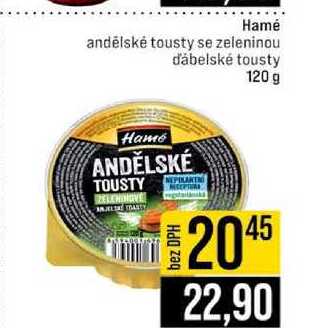 Hamé andělské tousty se zeleninou ďábelské tousty 120 g 