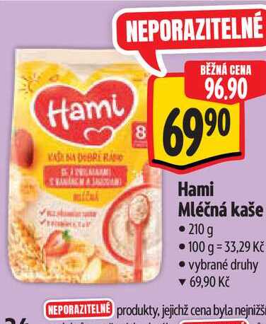 Hami Mléčná kaše 210 g