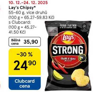 Lay's Chipsy, 55-60 g, více druhů