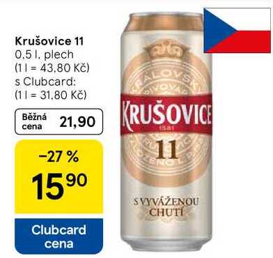Krušovice 11, 0.5 l, plech   v akci