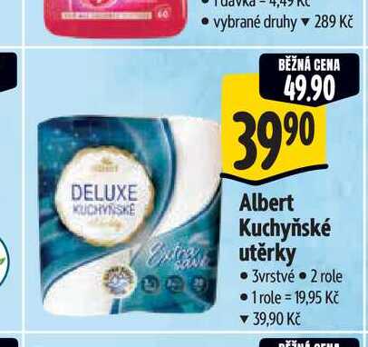 Albert Kuchyňské Extra utěrky 3vrstvé 2 role