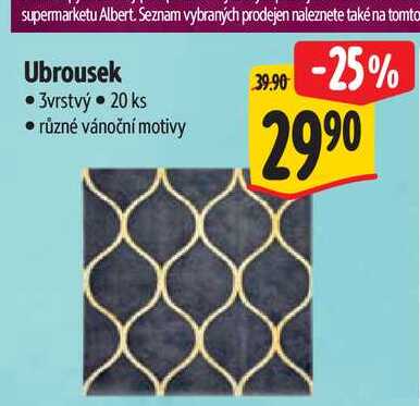 Ubrousek 3vrstvý 20 ks