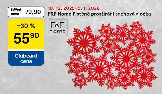 F&F Home Plstěné prostírání sněhová vločka  