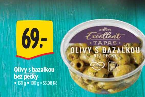 Olivy s bazalkou bez pecky 130 g