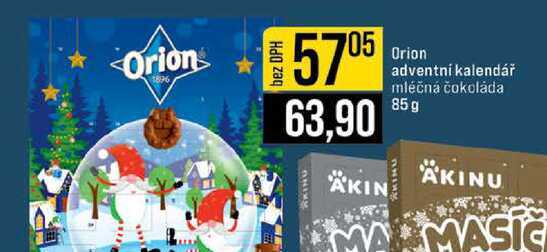 Orion adventní kalendář mléčná čokoláda 85g