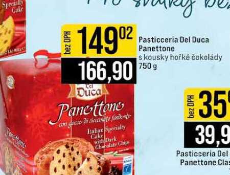 Pasticceria Del Duca Panettone s kousky hořké čokolády 750 g 