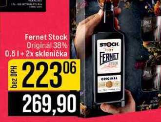 Fernet Stock Originál 38% 0,5l+2x sklenička 