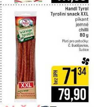 Handl Tyrol Tyrolini snack XXL pikant jemné chilli 80g