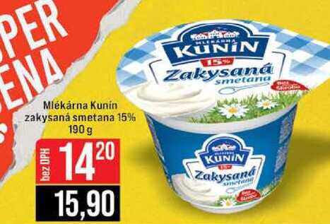 Mlékárna Kunin zakysaná smetana 15% 190 g 