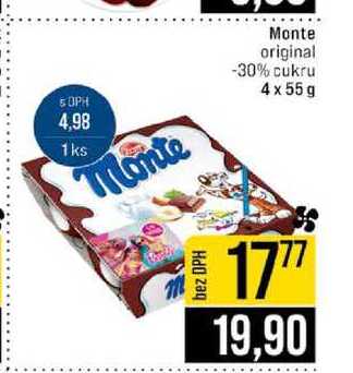 Monte original -30% cukru 4x55 g