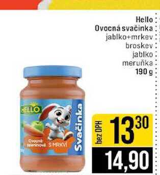 Hello Ovocná svačinka jablko+mrkev broskev jablko meruňka 190 g