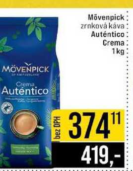Mövenpick zrnková káva Auténtico Crema 1 kg