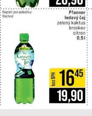 Pfanner ledový čaj zelený kaktus broskev citron 0,5l