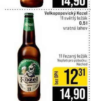 Velkopopovický Kozel 11 světlý ležák 0,5l