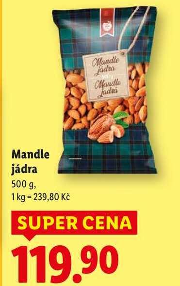 Mandle jádra, 500 g