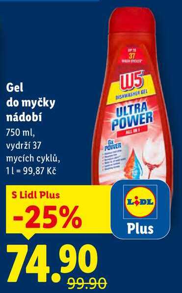Gel do myčky nádobí, 750 ml