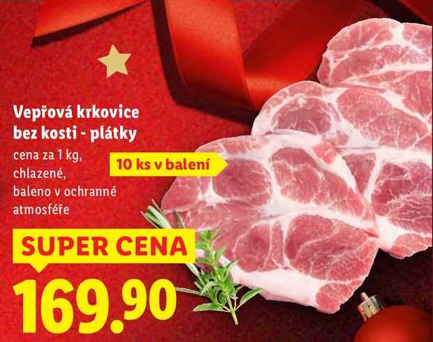 Vepřová krkovice bez kosti - plátky, cena za 1 kg