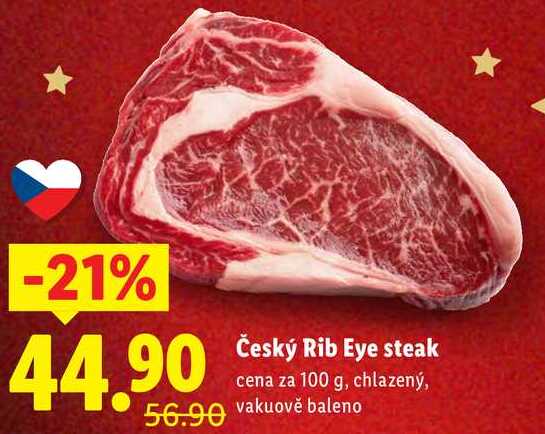 Český Rib Eye steak, cena za 100 g