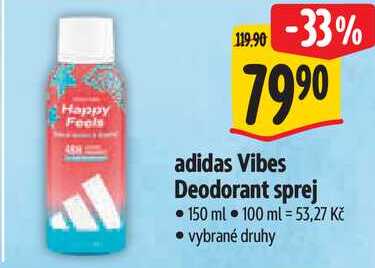 adidas Vibes Deodorant sprej, 150 ml   
