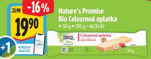 Nature's Promise Bio Celozrnná oplatka, 30 g
