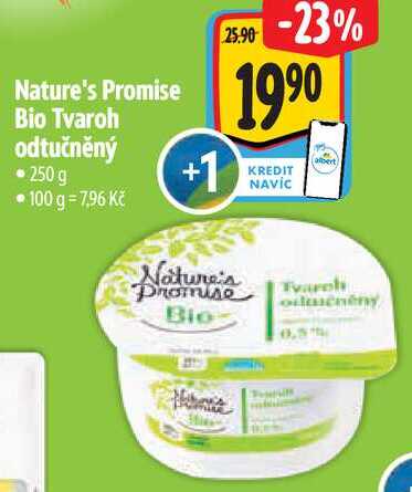 Nature's Promise Bio Tvaroh odtučněný, 250 g