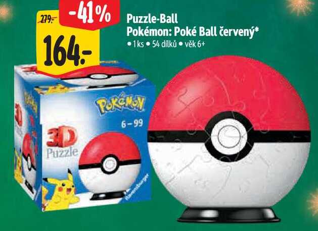 Puzzle-Ball Pokémon: Poké Ball červený*
