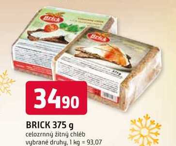 BRICK 375 g celozrnný žitný chléb