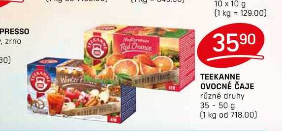 TEEKANNE OVOCNÉ ČAJE různé druhy 35-50 g