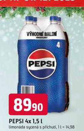 PEPSI 4x 1,5l limonáda sycená s příchutí
