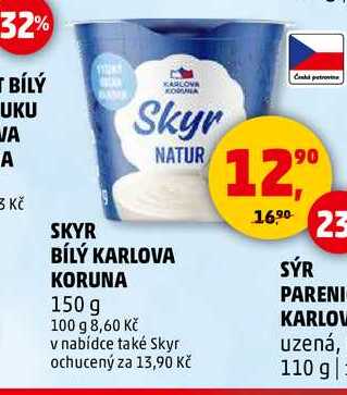 SKYR BÍLÝ KARLOVA KORUNA, 150 g