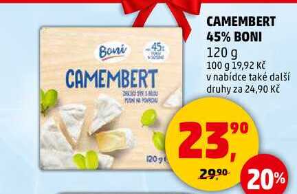 CAMEMBERT 45% BONI, 120 g