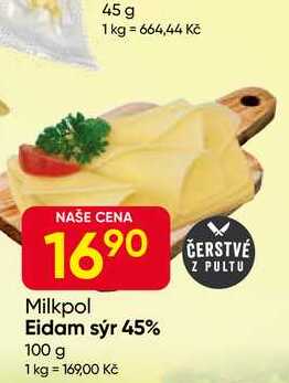 Milkpol Eidam sýr 45% 100 g 