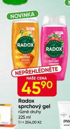 Radox sprchový gel různé druhy 225 ml