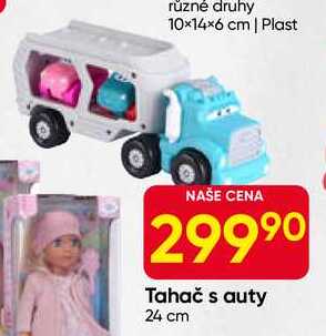 Tahač s auty 24 cm 