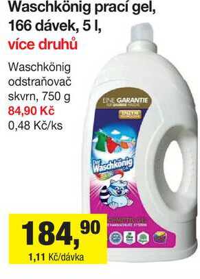 Waschkönig prací gel, 166 dávek, 5 l