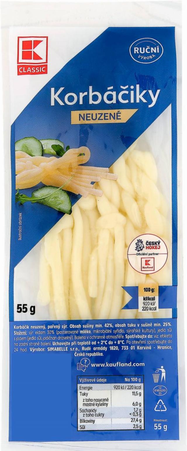 K-CLASSIC Korbáčiky přírodní/uzené