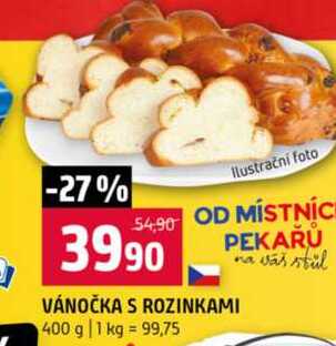VÁNOČKA S ROZINKAMI 400 g 