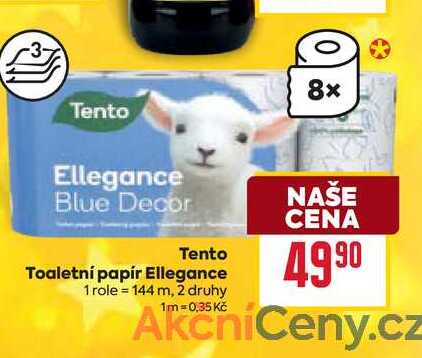 Tento Toaletní papír Ellegance 1 role=144 m, 2 druhy