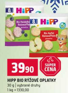 HIPP BIO RÝŽOVÉ OPLATKY 30 g vybrané druhy