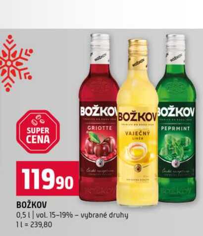 BOŽKOV 0,5l vol. 15-19% vybrané druhy