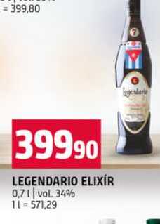 LEGENDARIO ELIXÍR 0,7l vol. 34%