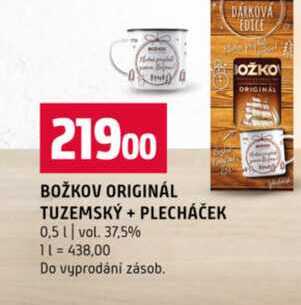 BOŽKOV ORIGINÁL TUZEMSKÝ PLECHÁČEK 0,5l val. 37,5%