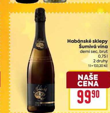 Habánské sklepy Šumivá vína demi sec, brut 0,75l